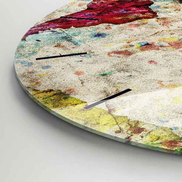 Zegar ścienny okrągły Kolorowa mapa świata