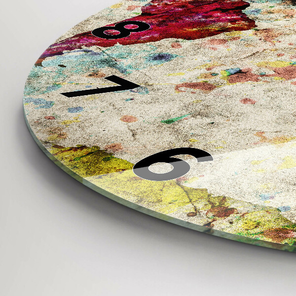 Zegar ścienny okrągły Kolorowa mapa świata