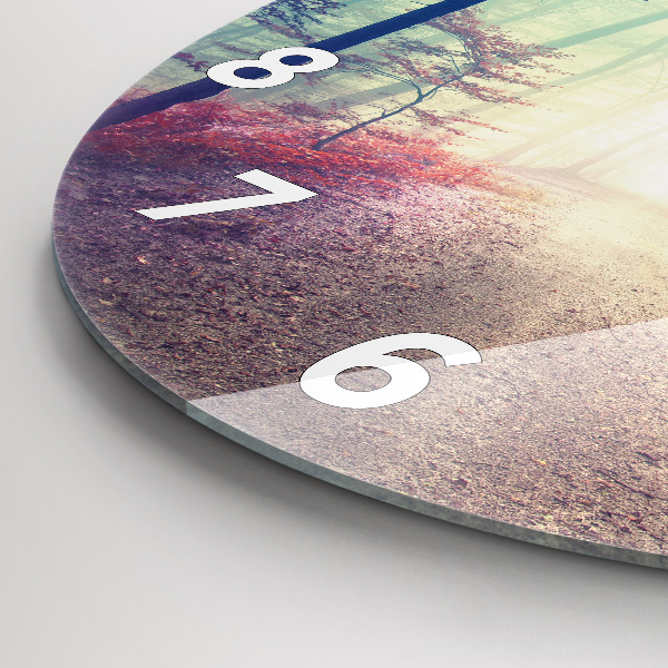 Zegar okrągły Jesienna droga Las Mgła