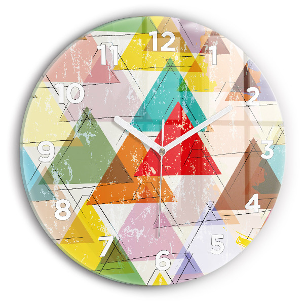 Zegar okrągły Geometryczne trójkąty