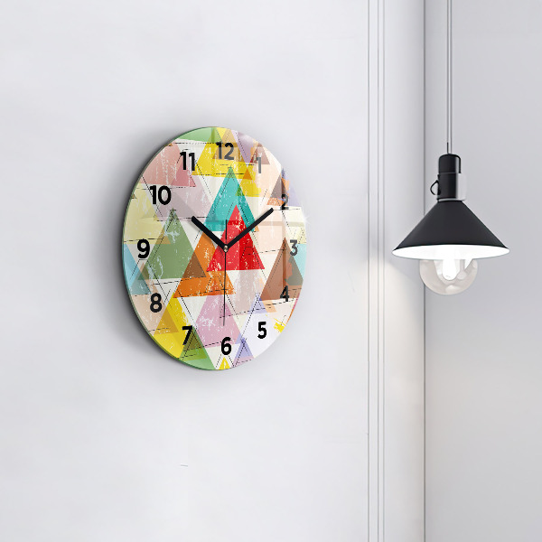 Zegar okrągły Geometryczne trójkąty