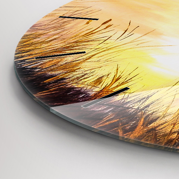 Zegar okrągły Żurawie o zachodzie słońca