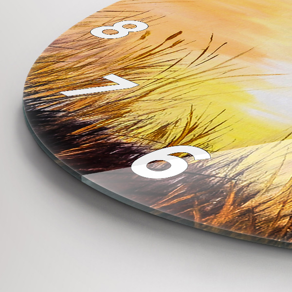 Zegar okrągły Żurawie o zachodzie słońca