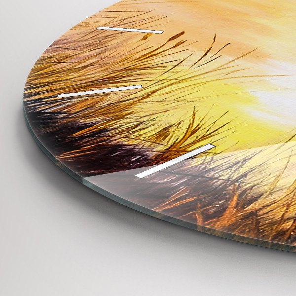 Zegar okrągły Żurawie o zachodzie słońca