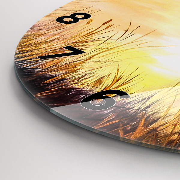 Zegar okrągły Żurawie o zachodzie słońca