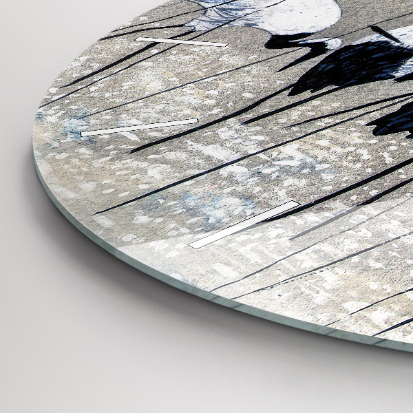 Zegar okrągły Żurawie w trzcinie