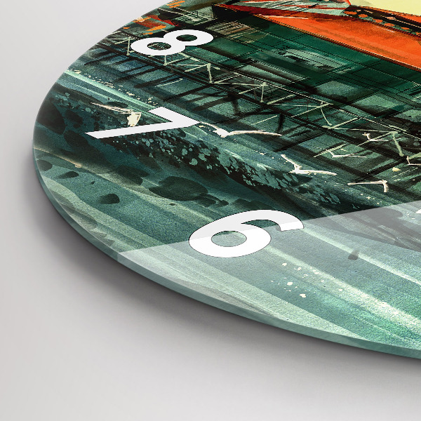 Zegar okrągły Wioska rybacka