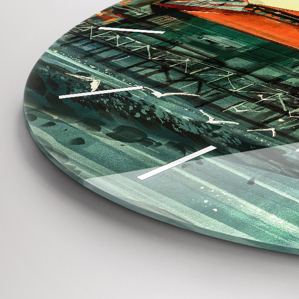 Zegar okrągły Wioska rybacka