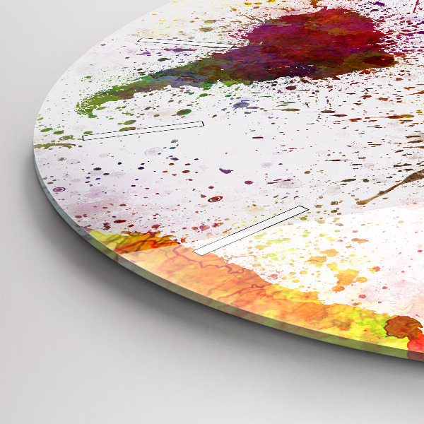 Zegar okrągły Akwarelowa mapa świata