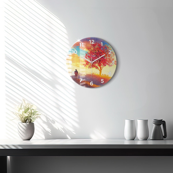 Zegar okrągły Jesienny Krajobraz