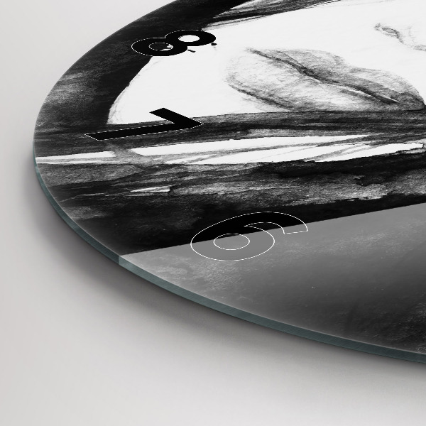 Zegar szklany okrągły Portret kobiety