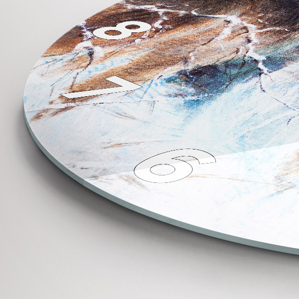 Zegar szklany okrągły Wilki w lesie