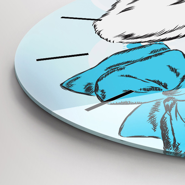 Zegar szklany okrągły Pies szczeniak