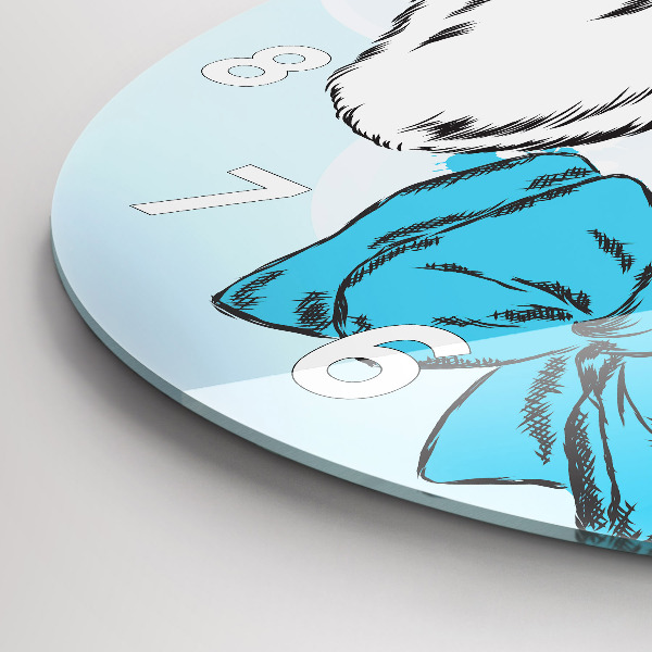 Zegar szklany okrągły Pies szczeniak