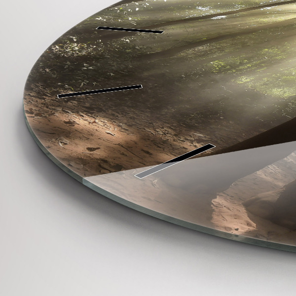 Zegar szklany okrągły Słoń w dżungli