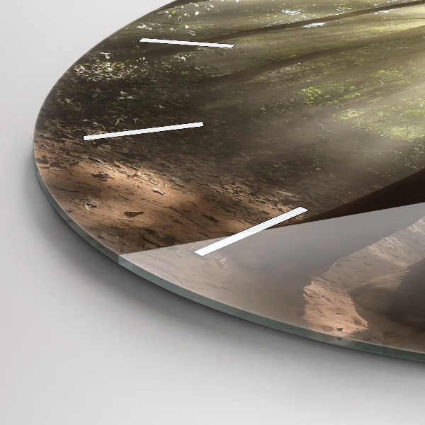 Zegar szklany okrągły Słoń w dżungli