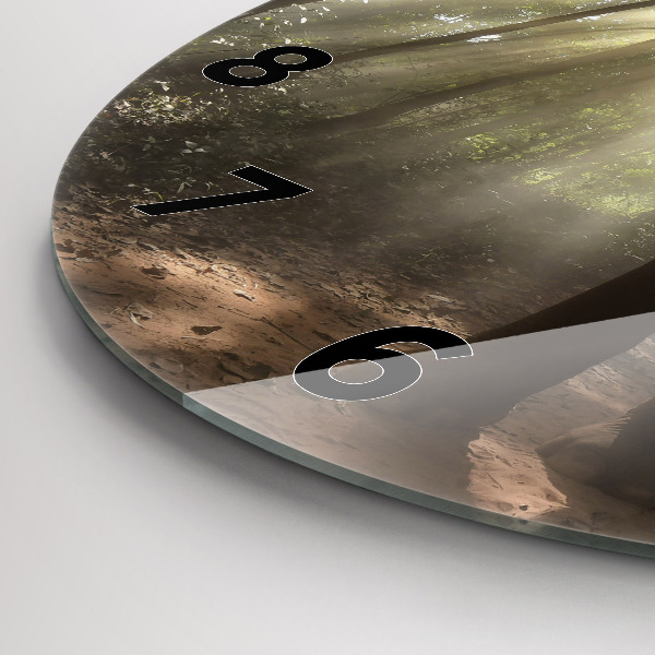 Zegar szklany okrągły Słoń w dżungli