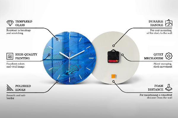 Zegar szklany okrągły Abstrakcja sale