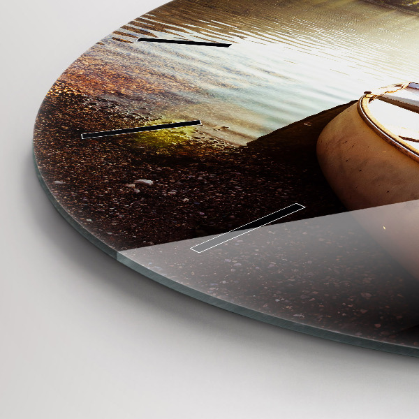 Zegar szklany okrągły Widok na jezioro