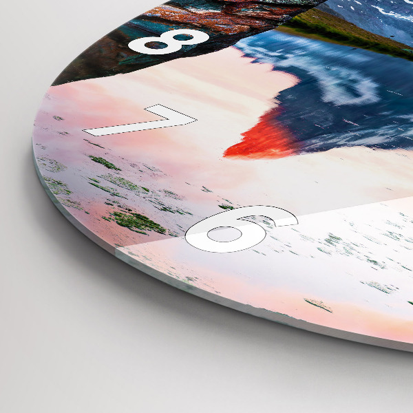 Zegar szklany okrągły Stellisee Matterhorn jezioro