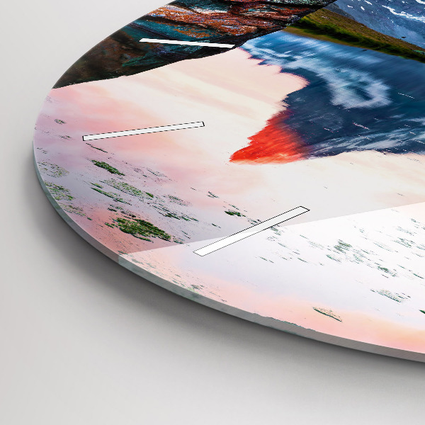 Zegar szklany okrągły Stellisee Matterhorn jezioro