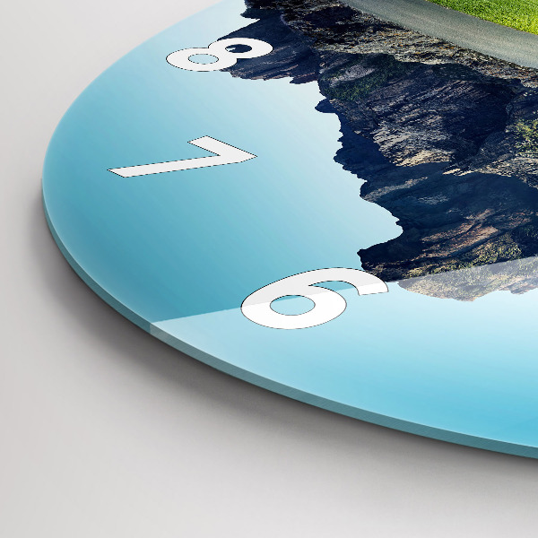 Zegar szklany okrągły Latająca wyspa