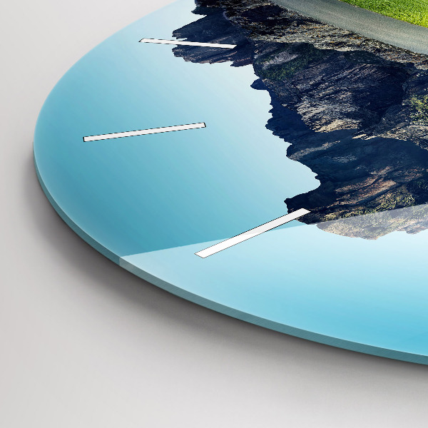 Zegar szklany okrągły Latająca wyspa