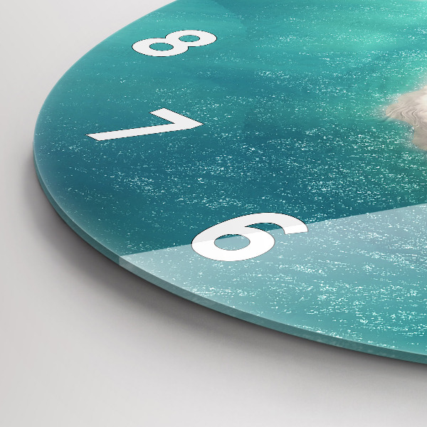 Zegar szklany okrągły Wyspa serce