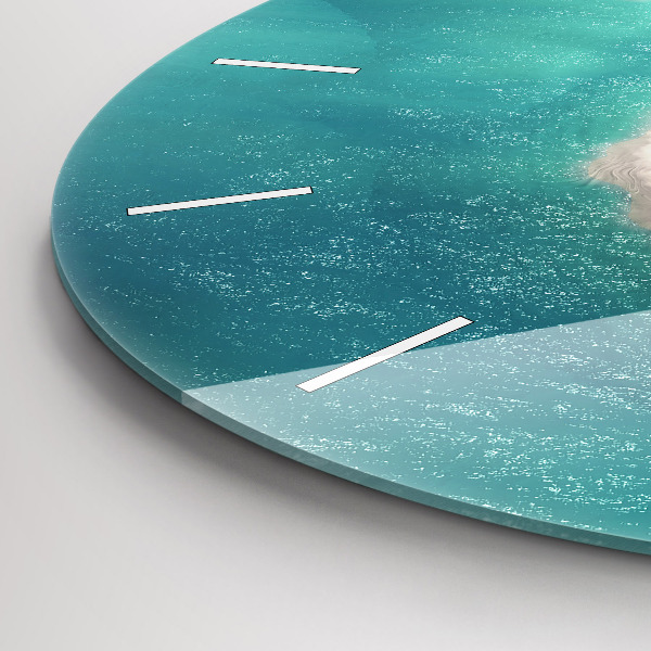 Zegar szklany okrągły Wyspa serce