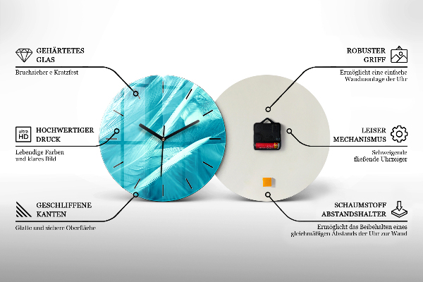 Zegar szklany okrągły Zimowy Krajobraz drzew