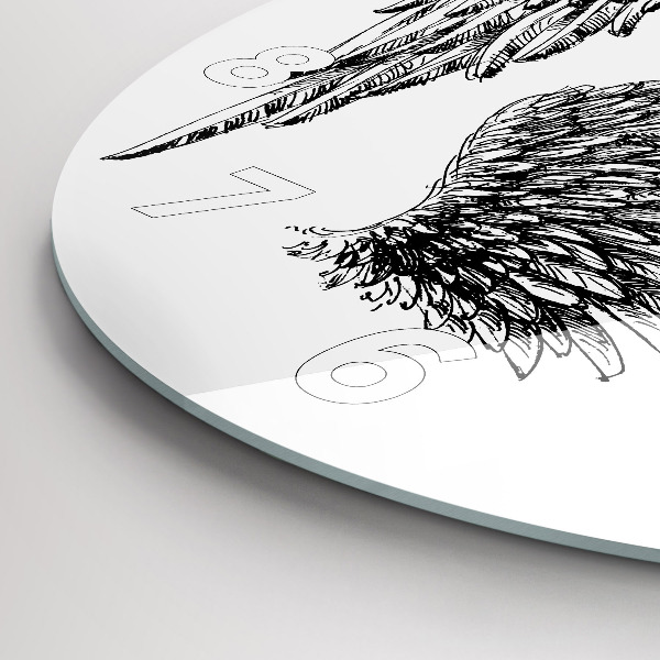 Zegar szklany okrągły Skrzydła anioła