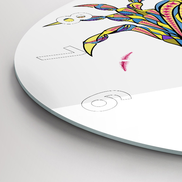 Zegar szklany okrągły Krab etniczny