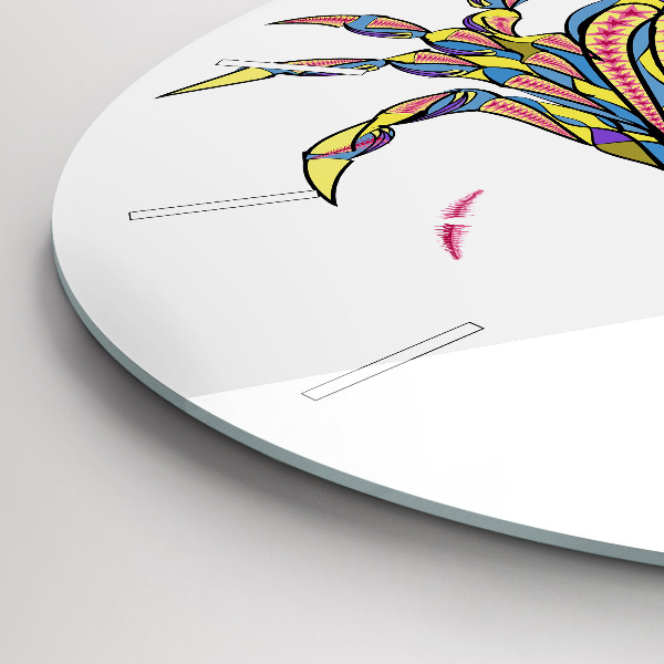 Zegar szklany okrągły Krab etniczny