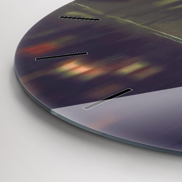 Zegar szklany okrągły Ludzie z parasolami