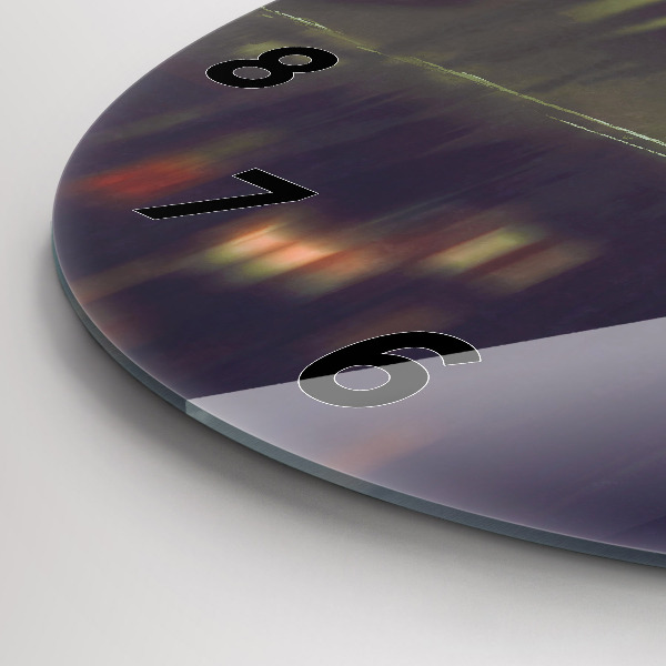 Zegar szklany okrągły Ludzie z parasolami