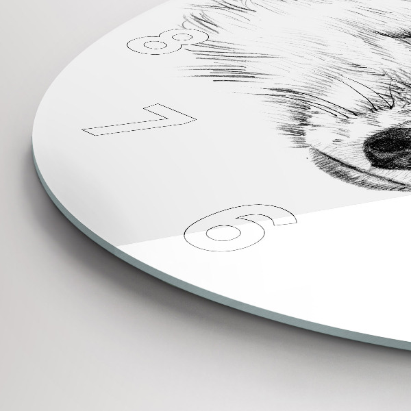 Zegar okrągły z nadrukiem Graficzna lisia głowa