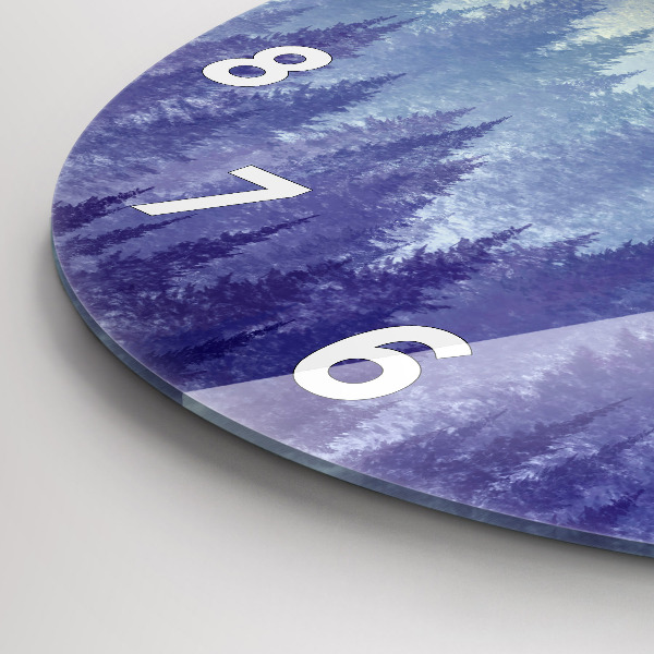 Zegar okrągły z nadrukiem Las we mgle