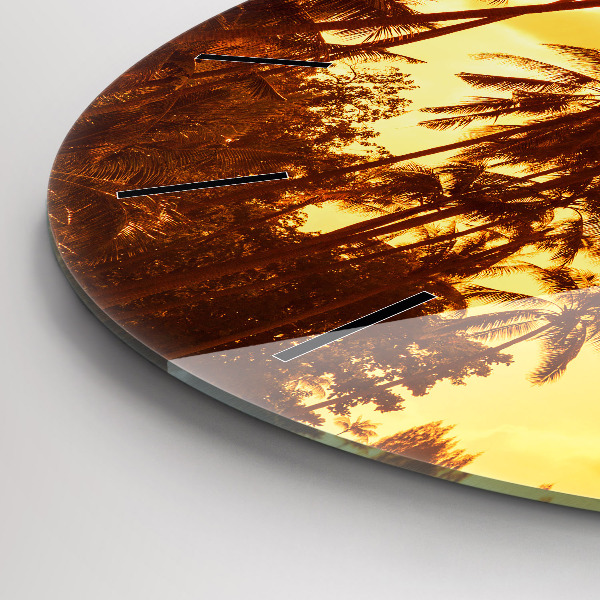 Zegar okrągły z nadrukiem Słoneczne palmy