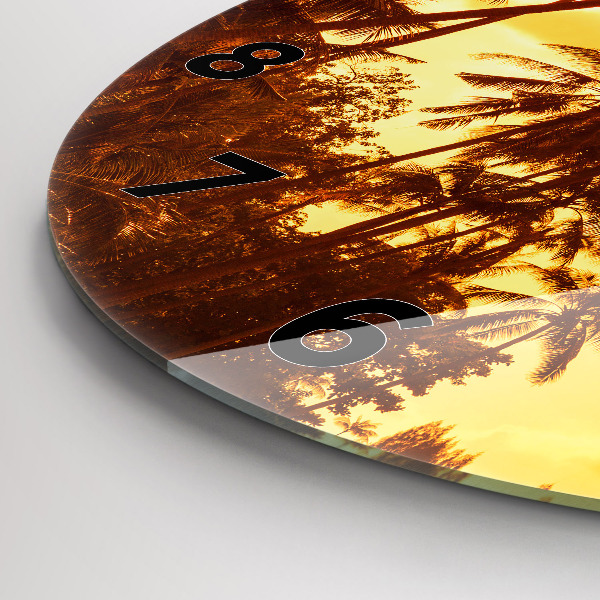 Zegar okrągły z nadrukiem Słoneczne palmy