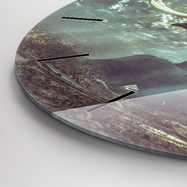 Zegar okrągły z nadrukiem Chłopczyk czyta książkę