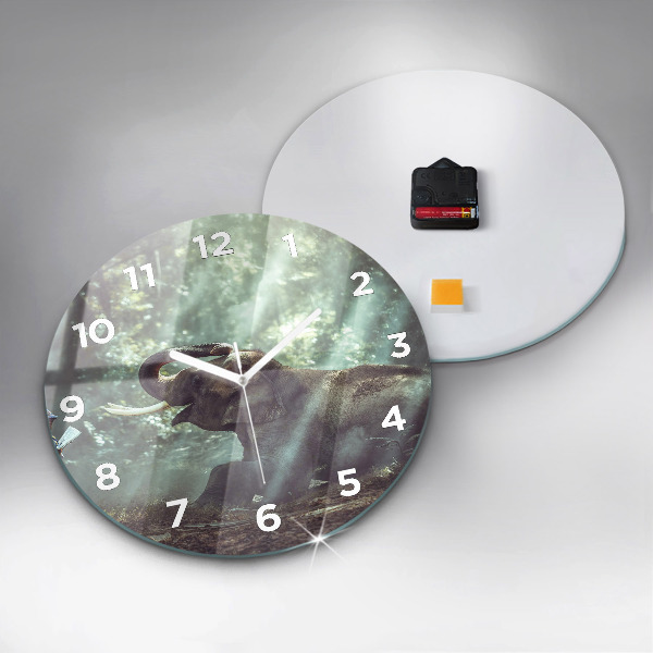 Zegar okrągły z nadrukiem Chłopczyk czyta książkę