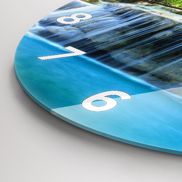 Zegar ścienny okrągły Wodospad w lesie