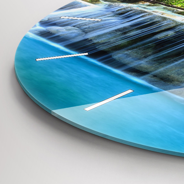 Zegar ścienny okrągły Wodospad w lesie