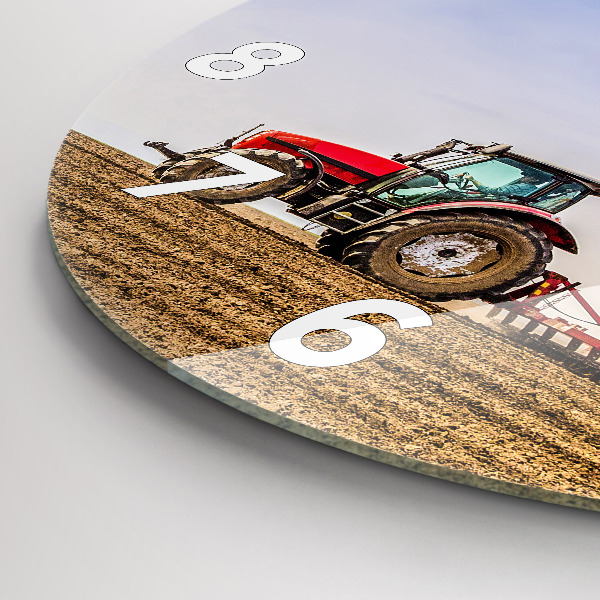 Zegar ścienny okrągły Rolnik w traktorze