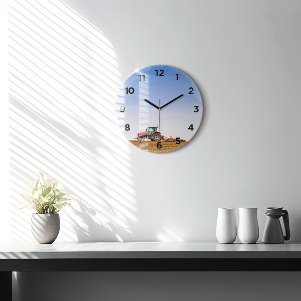 Zegar ścienny okrągły Rolnik w traktorze