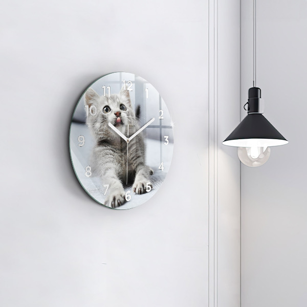 Zegar ścienny okrągły Kot na kanapie