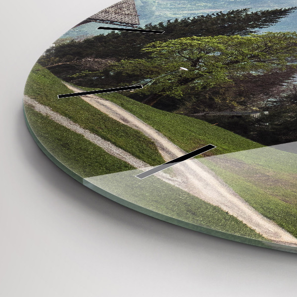 Zegar okrągły z nadrukiem Widok na góry