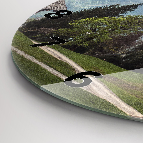 Zegar okrągły z nadrukiem Widok na góry