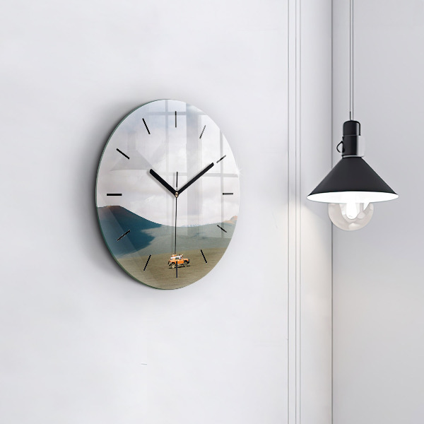 Zegar okrągły z nadrukiem Pojazd na pustyni Kamczatka