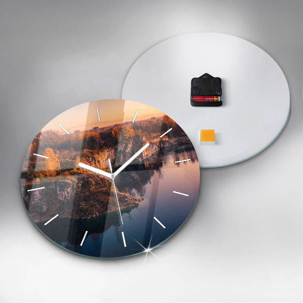 Zegar okrągły z nadrukiem Kraków jezioro Zakrzówek